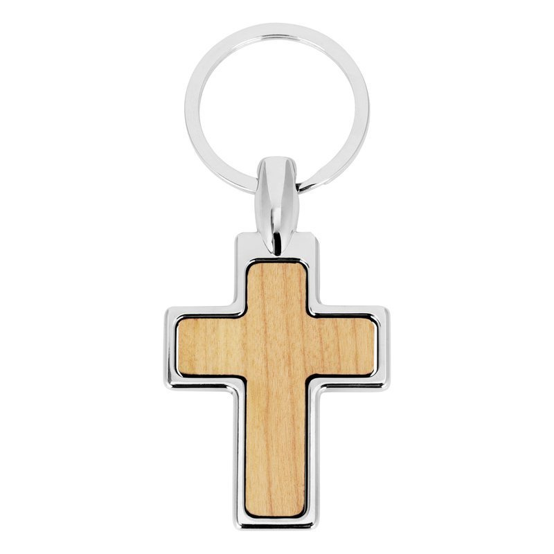 Brelok Krzyżyk drewno 