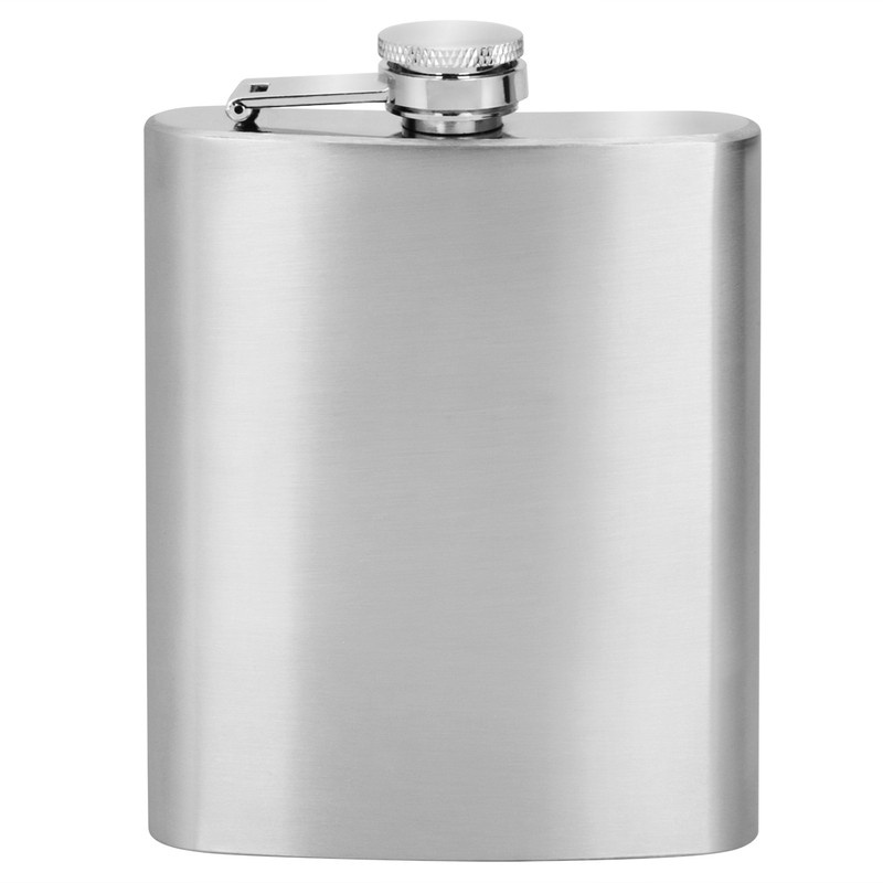 Piersiówka stalowa z kieliszkami w etui z lejkiem 220 ml