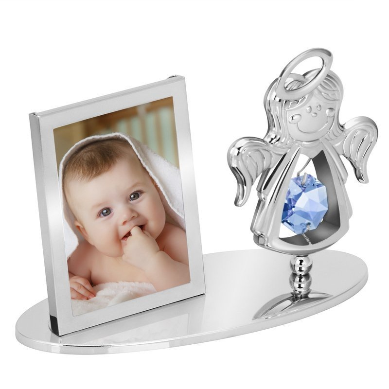 Ramka na zdjęcie Anioł Swarovski niebieski kryształ